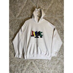 Living The Cruise Life Gildan Hoodie Mens Size XL Cream Pullover